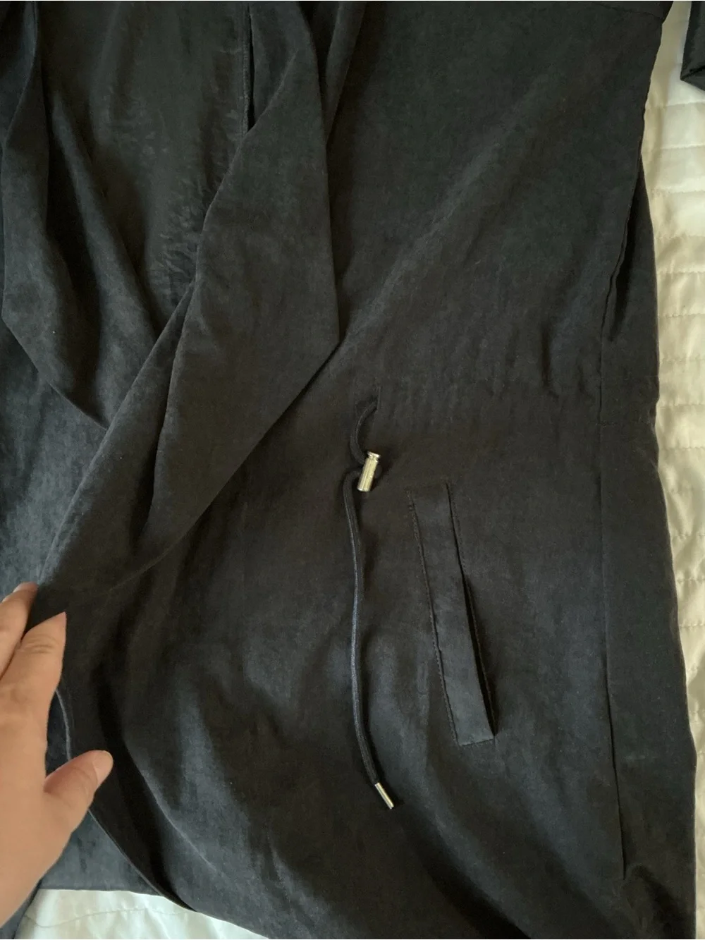 Zara Black Waterfall Open-Front Lightweight Jacket